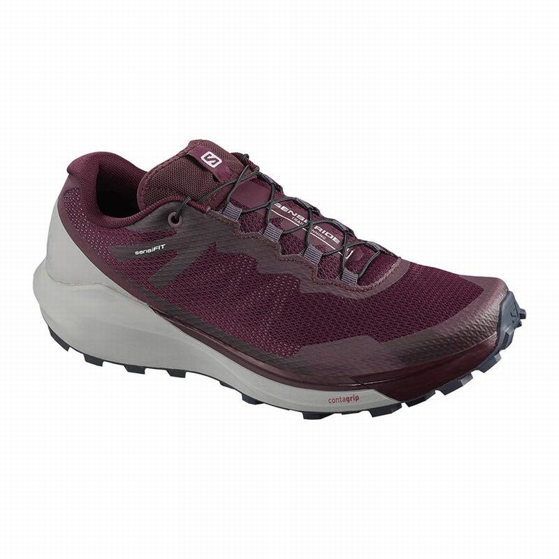 Chaussure Running Salomon Femme Bordeaux / Corail - Salomon SENSE RIDE 3 W - France (6791-NRHPY)